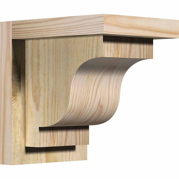 Ekena Millwork Newport Rough Sawn Corbel w/Backplate, Douglas Fir, 6"W x 8"D x 8"H COR06X08X08NEW01RDF - main